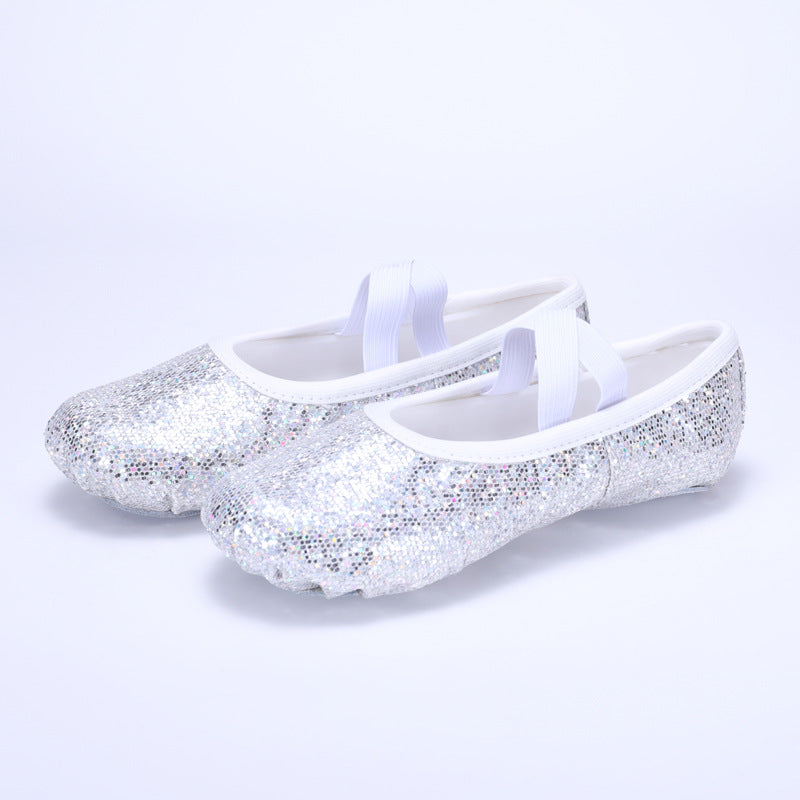 Sparkle Ballet Dance Shoes – Elastic Strap Flats
