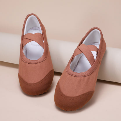 Terracotta Ballet Dance Shoes – Elastic Cross Strap Practice Flats