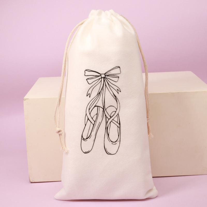 Drawstring Dance Shoe Bag – Printed Ballet Shoe Storage Pouch