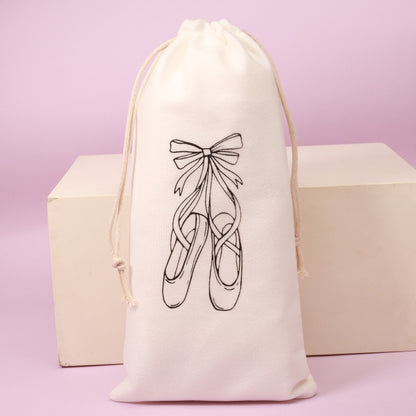 Drawstring Dance Shoe Bag – Printed Ballet Shoe Storage Pouch
