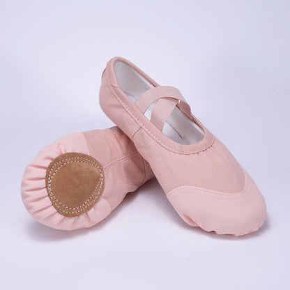 Pink Ballet Dance Shoes – Elastic Cross Strap Practice Flats