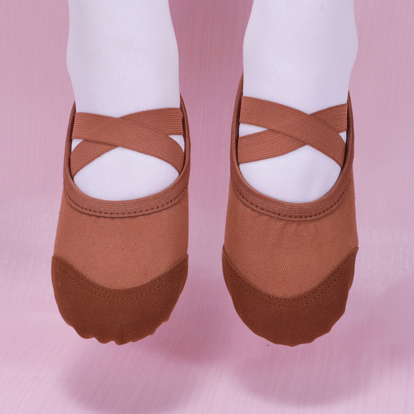 Terracotta Ballet Dance Shoes – Elastic Cross Strap Practice Flats