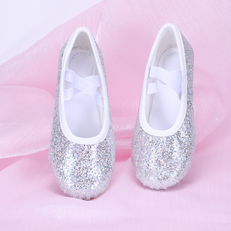 Sparkle Ballet Dance Shoes – Elastic Strap Flats