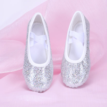 Sparkle Ballet Dance Shoes – Elastic Strap Flats