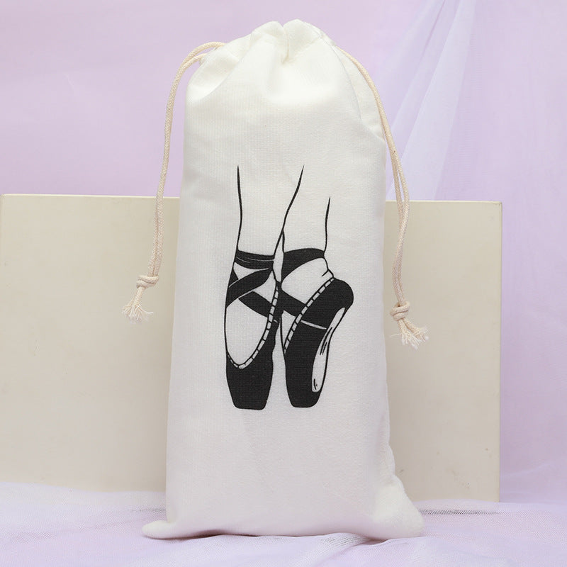Drawstring Dance Shoe Bag – Printed Ballet Shoe Storage Pouch