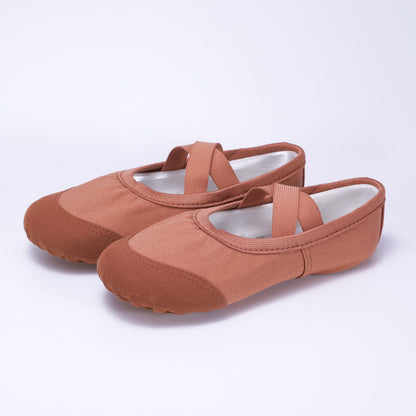 Terracotta Ballet Dance Shoes – Elastic Cross Strap Practice Flats