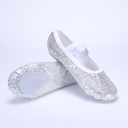 Sparkle Ballet Dance Shoes – Elastic Strap Flats