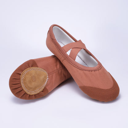 Terracotta Ballet Dance Shoes – Elastic Cross Strap Practice Flats
