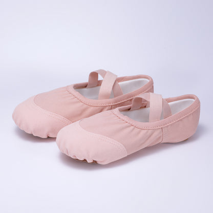 Pink Ballet Dance Shoes – Elastic Cross Strap Practice Flats
