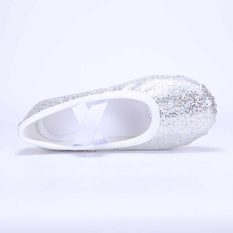 Sparkle Ballet Dance Shoes – Elastic Strap Flats
